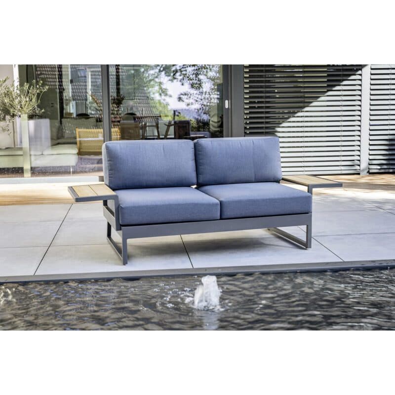 Kettler "Ocean Skid Platform" 2-Sitzer plus Universalablagen, Alu anthrazit matt, Bezug Agora® brisa