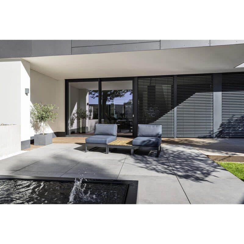 Kettler "Ocean Skid Platform" Mittelteile plus Loungetisch, Alu anthrazit matt, Bezug Agora® brisa