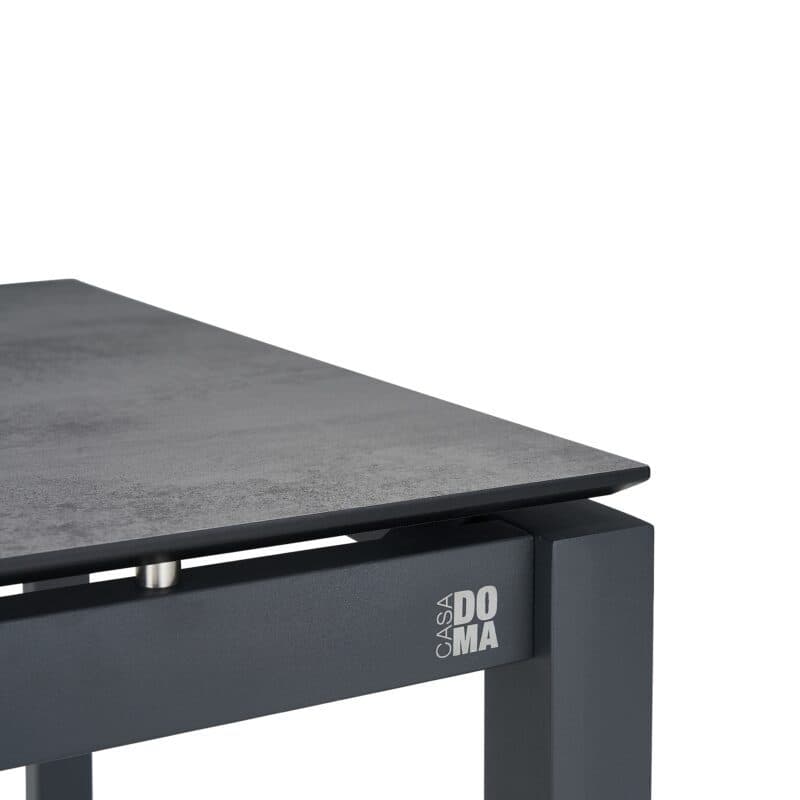 CASA DOMA "Carini" Gartentisch, Gestell Edelstahl anthrazit, Tischplatte HPL Chromix anthrazit, mit Abstandhalter & Schweizer Kante