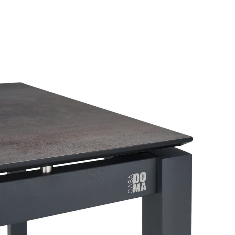 CASA DOMA "Carini" Gartentisch, Gestell Edelstahl anthrazit, Tischplatte HPL Chromix bronze, mit Abstandhalter & Schweizer Kante