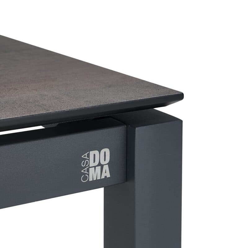 CASA DOMA "Carini" Gartentisch, Gestell Edelstahl anthrazit, Tischplatte HPL Chromix bronze