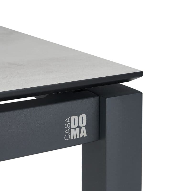 CASA DOMA "Carini" Gartentisch, Gestell Edelstahl anthrazit, Tischplatte HPL Chromix silber