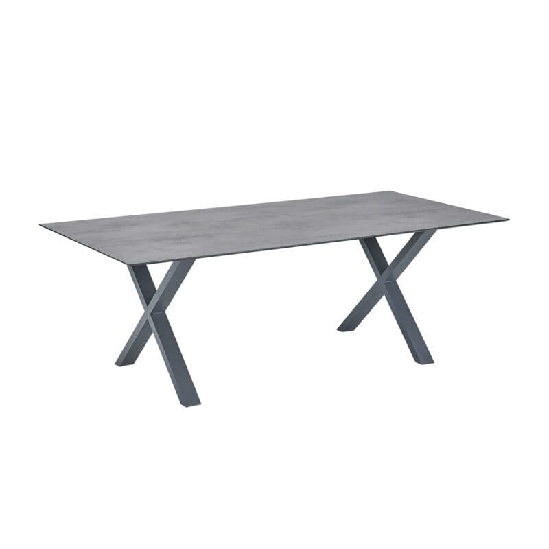 CASA DOMA "Falerna" Gartentisch 210x100 cm, Gestell Edelstahl anthrazit, Tischplatte HPL Chromix anthrazit