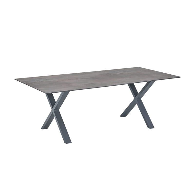 CASA DOMA "Falerna" Gartentisch 210x100 cm, Gestell Edelstahl anthrazit, Tischplatte HPL Chromix bronze