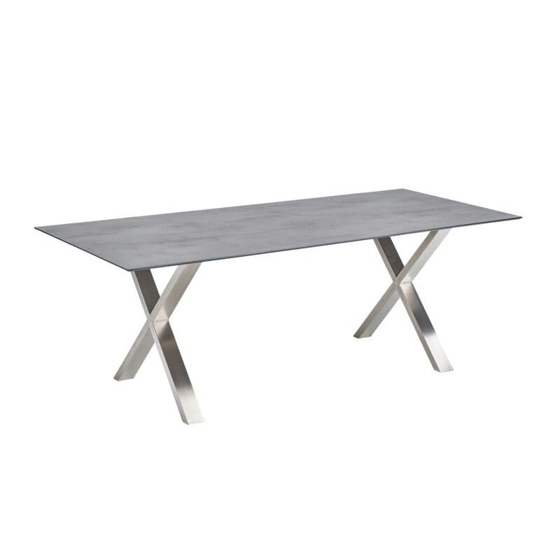 CASA DOMA "Falerna" Gartentisch 210x100 cm, Gestell Edelstahl, Tischplatte HPL Chromix anthrazit