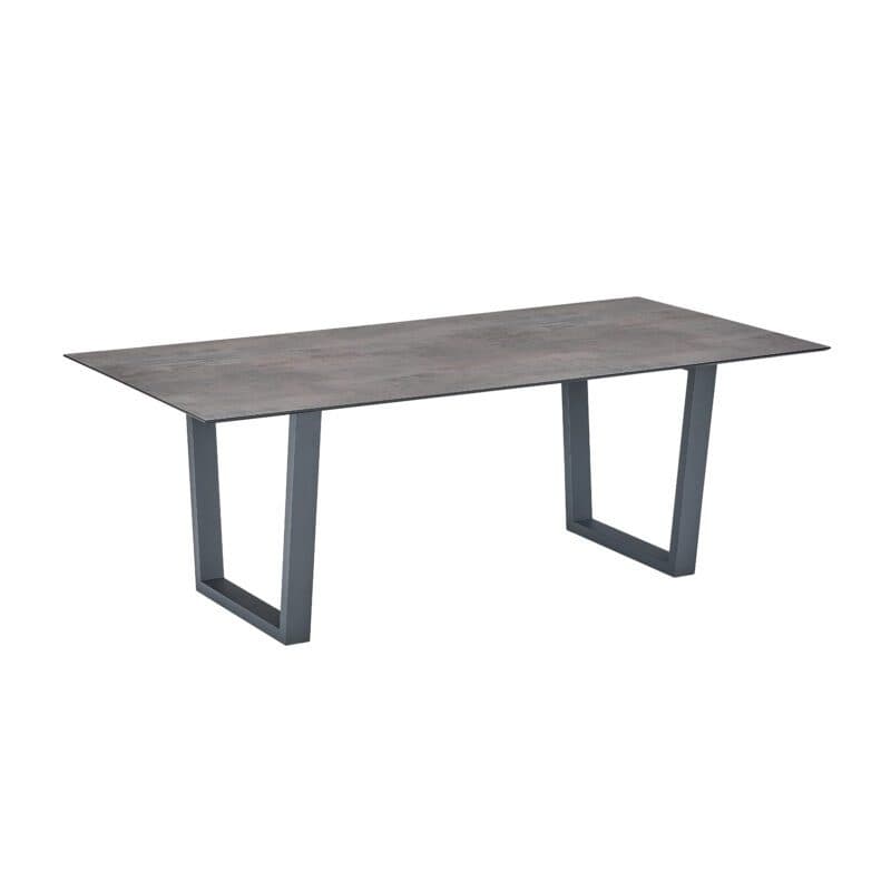 CASA DOMA "Falerna" Kufentisch 210x100 cm, Gestell Edelstahl anthrazit, Tischplatte HPL Chromix bronze