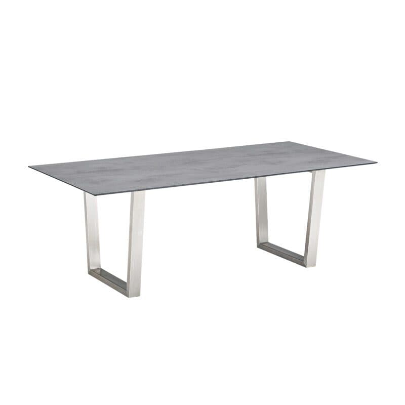CASA DOMA "Falerna" Kufentisch 210x100 cm, Gestell Edelstahl, Tischplatte HPL Chromix anthrazit