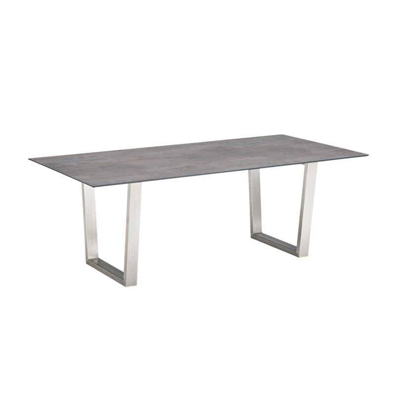 CASA DOMA "Falerna" Kufentisch 210x100 cm, Gestell Edelstahl, Tischplatte HPL Chromix bronze