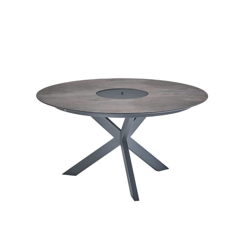 CASA DOMA "Rosano" Tisch 138 cm, Edelstahl anthrazit, HPL Chromix bronze