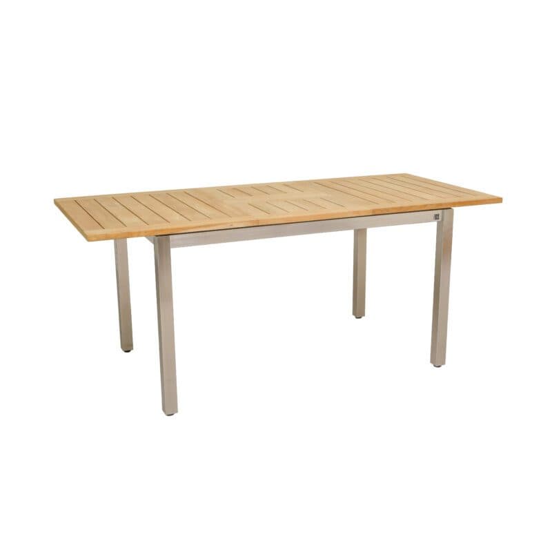 CASA DOMA "Ugento" Ausziehtisch 130/180 x 80 cm, Gestell Edelstahl, Tischplatte Teakholz