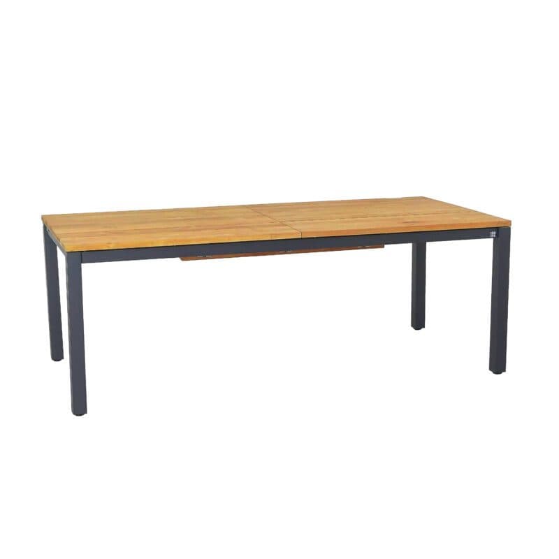 CASA DOMA "Varano" Ausziehtisch 210/310x100 cm, Gestell Edelstahl anthrazit, Tischplatte Teak