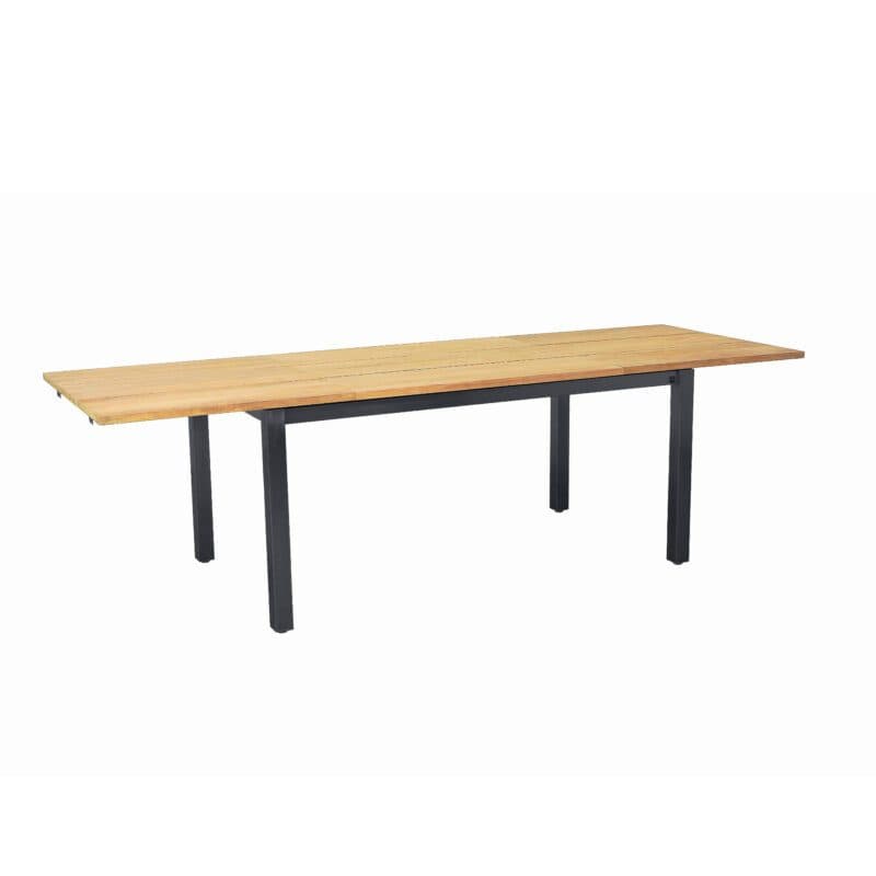 CASA DOMA "Varano" Ausziehtisch 160/260x90 cm, Gestell Edelstahl anthrazit, Tischplatte Teak