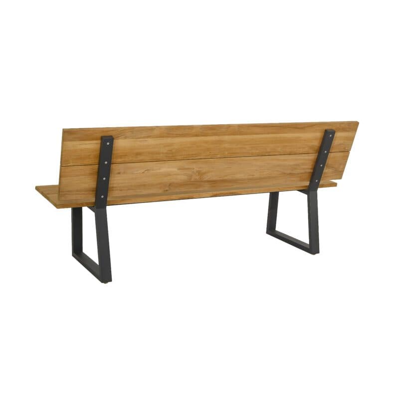 CASA DOMA "Varano" Gartenbank 190 cm, Gestell Edelstahl anthrazit, Sitzfläche Teak