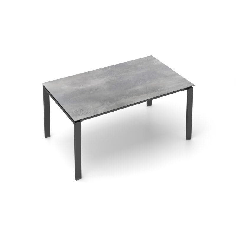 Kettler Float Gartentisch 160x95 cm, Aluminium anthrazit, Tischplatte HPL Silber-grau