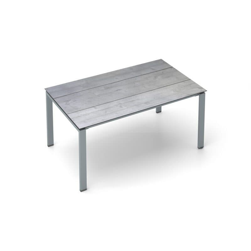 Kettler Float Gartentisch 160x95 cm, Aluminium silber, Tischplatte HPL Grau mit Fräsung