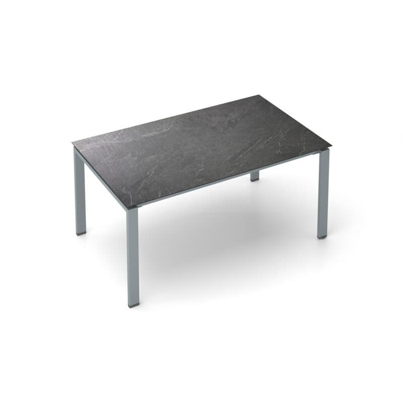 Kettler Float Gartentisch 160x95 cm, Aluminium silber, Tischplatte HPL Jura anthrazit
