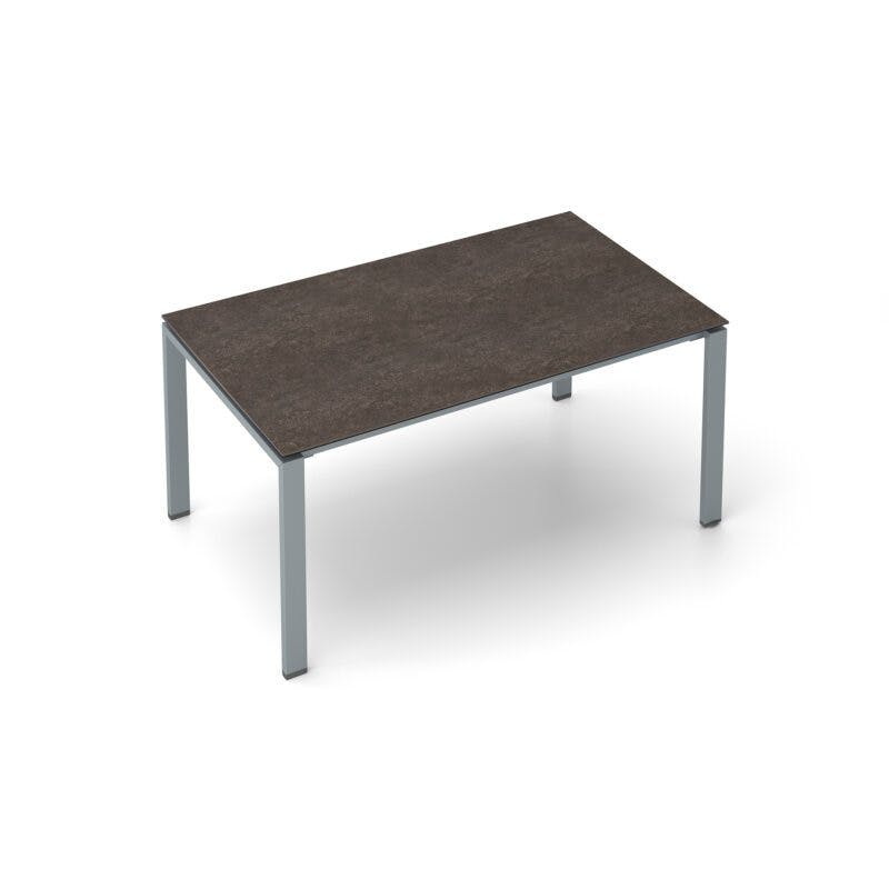Kettler Float Gartentisch 160x95 cm, Aluminium silber, Tischplatte Keramik grau-taupe