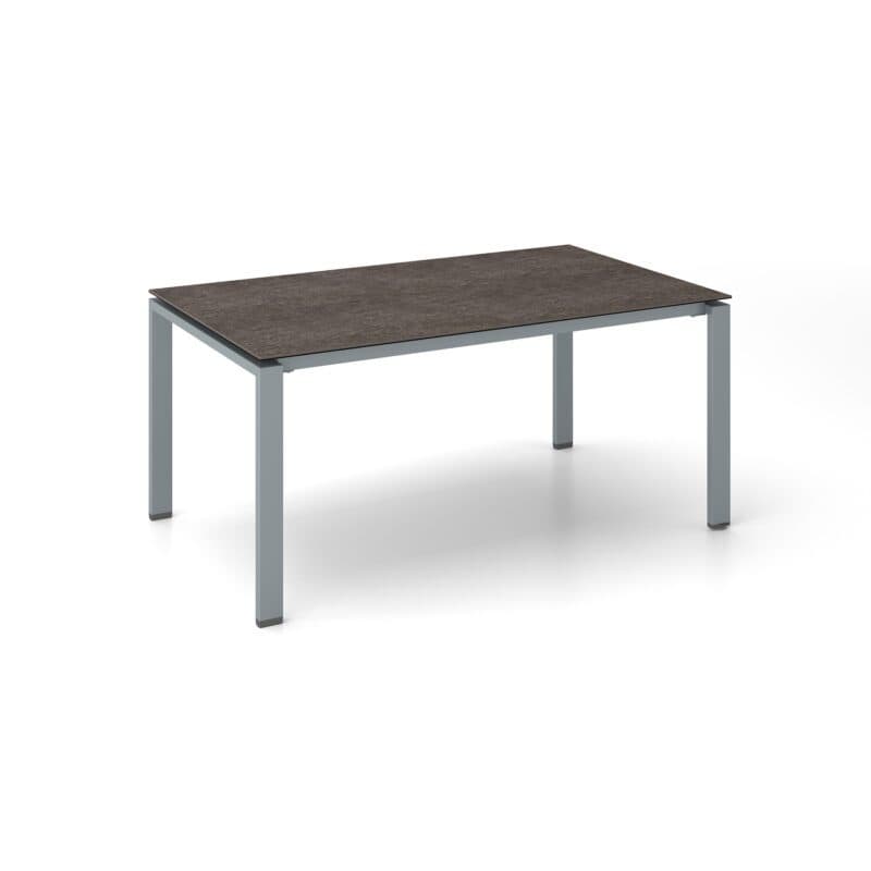 Kettler Float Gartentisch 160x95 cm, Aluminium silber, Tischplatte Keramik grau-taupe