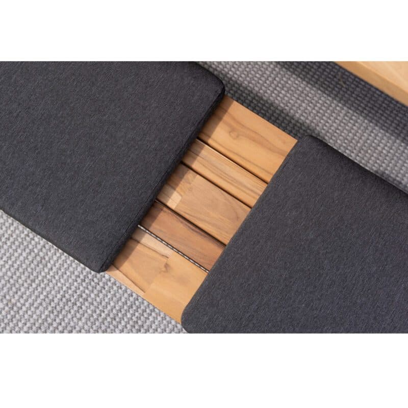 4Seasons Outdoor "Ambassador" Sitzbank 200x40 cm, Edelstahl anthrazit, Sitzfläche Teak massiv