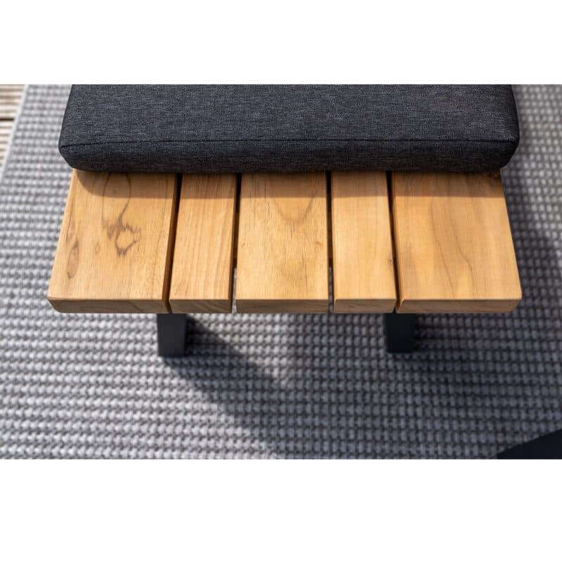 4Seasons Outdoor "Ambassador" Sitzbank 200x40 cm, Edelstahl anthrazit, Sitzfläche Teak massiv