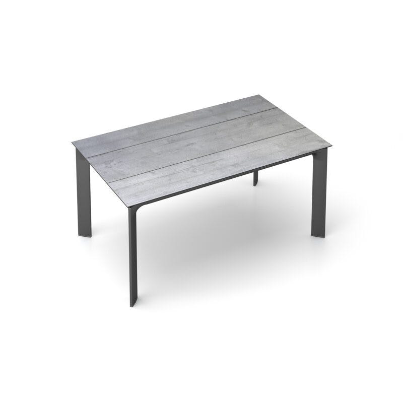 Kettler "Diamond" Tischsystem Gartentisch, Gestell Aluminium anthrazit, Tischplatte HPL Grau mit Fräsung, 160x95 cm