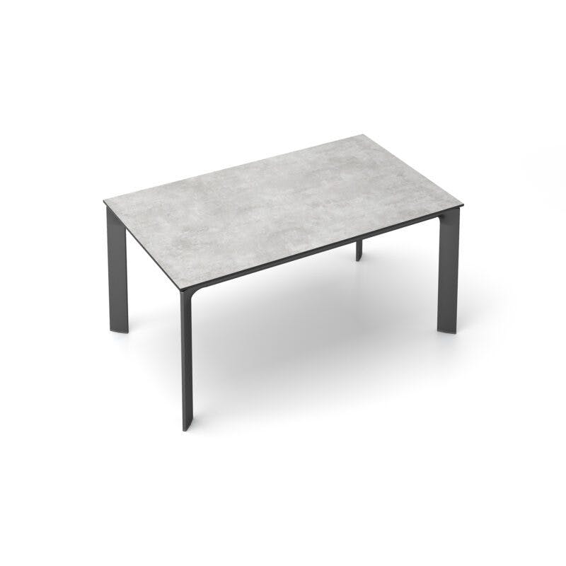 Kettler "Diamond" Tischsystem Gartentisch, Gestell Aluminium anthrazit, Tischplatte HPL Hellgrau meliert, 160x95 cm