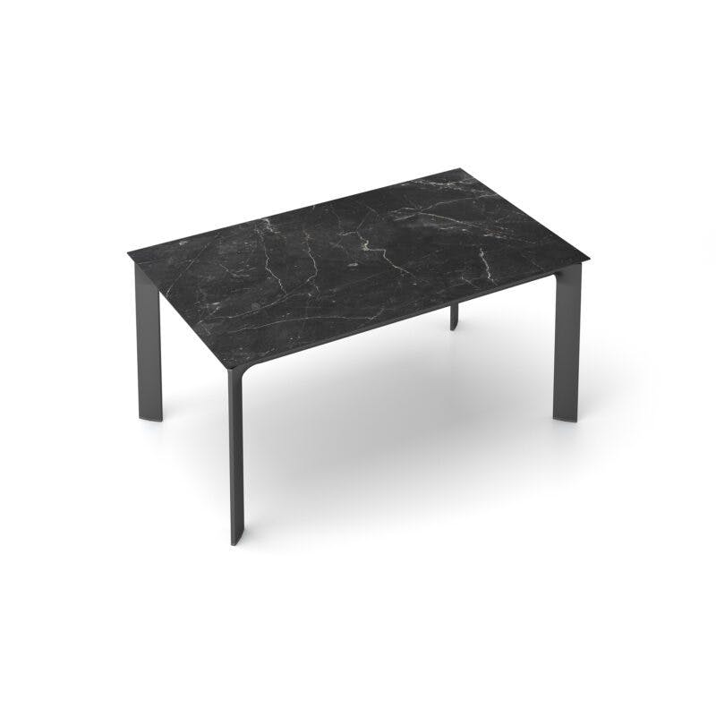 Kettler "Diamond" Tischsystem Gartentisch, Gestell Aluminium anthrazit, Tischplatte HPL Marmor grau, 160x95 cm