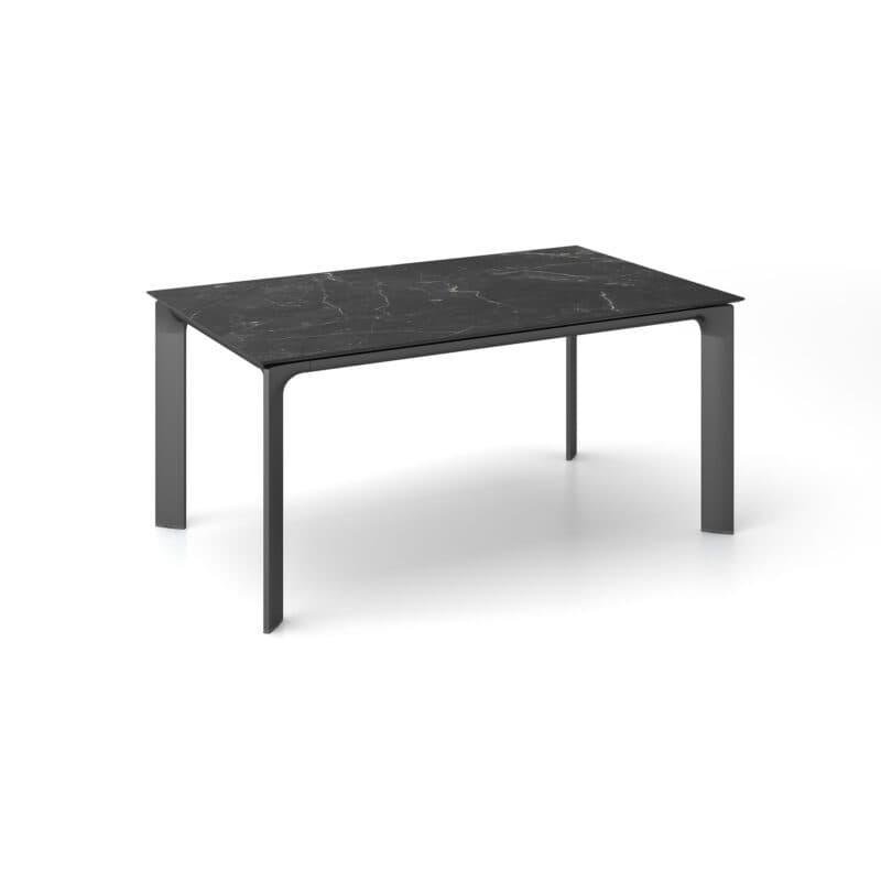 Kettler "Diamond" Tischsystem Gartentisch, Gestell Aluminium anthrazit, Tischplatte HPL Marmor grau, 160x95 cm