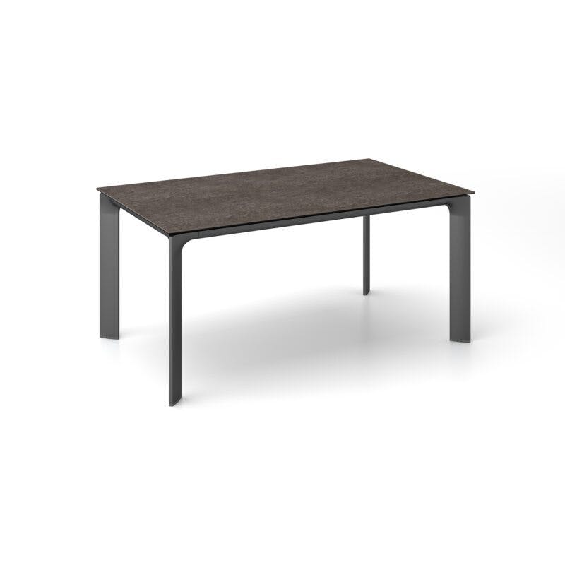 Kettler "Diamond" Tischsystem Gartentisch, Tischgestell Alu anthrazit, Tischplatte Keramik grau-taupe, 160x95 cm