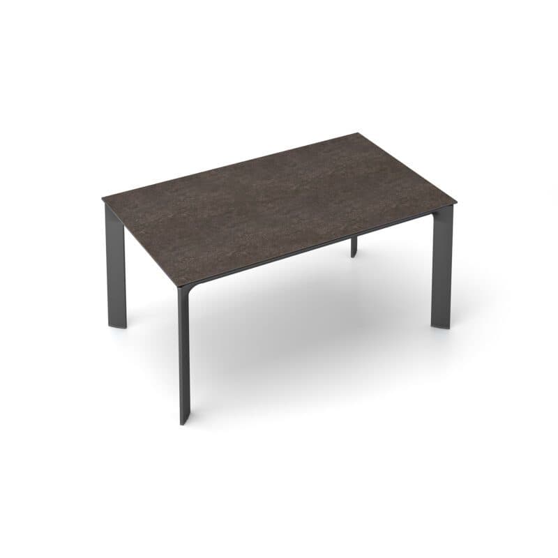 Kettler "Diamond" Tischsystem Gartentisch, Tischgestell Alu anthrazit, Tischplatte Keramik grau-taupe, 160x95 cm