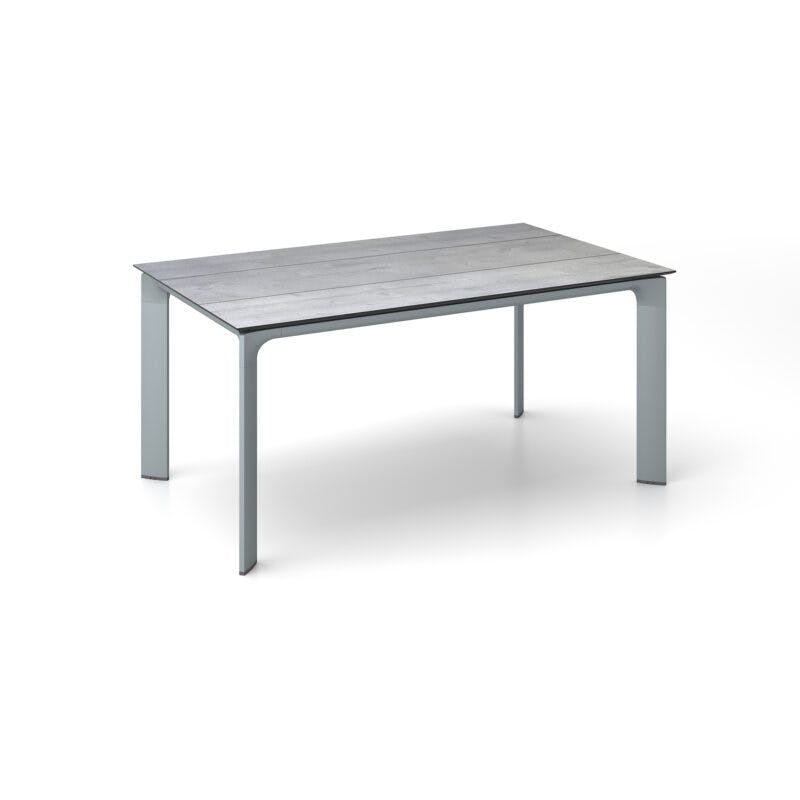 Kettler "Diamond" Tischsystem Gartentisch, Gestell Aluminium silber, Tischplatte HPL Grau mit Fräsung, 160x95 cm