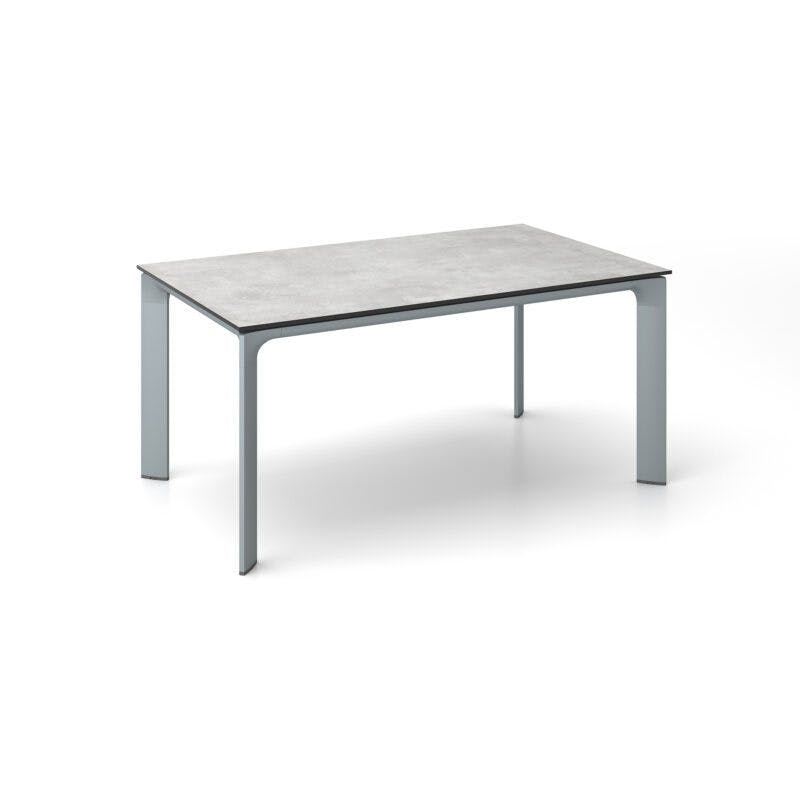 Kettler "Diamond" Tischsystem Gartentisch, Gestell Aluminium silber, Tischplatte HPL Hellgrau meliert, 160x95 cm
