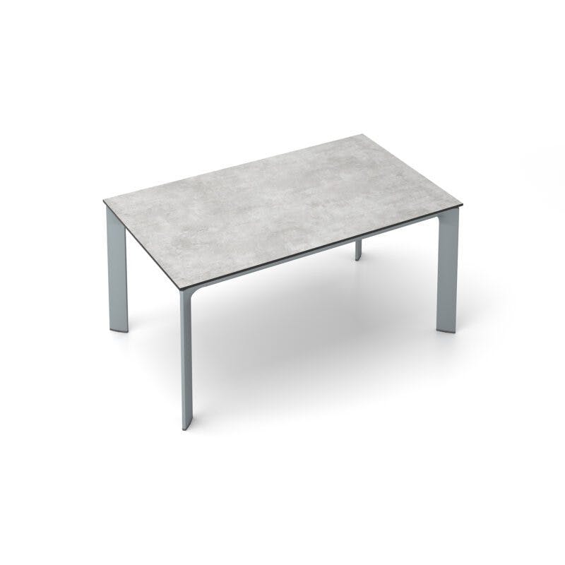 Kettler "Diamond" Tischsystem Gartentisch, Gestell Aluminium silber, Tischplatte HPL Hellgrau meliert, 160x95 cm