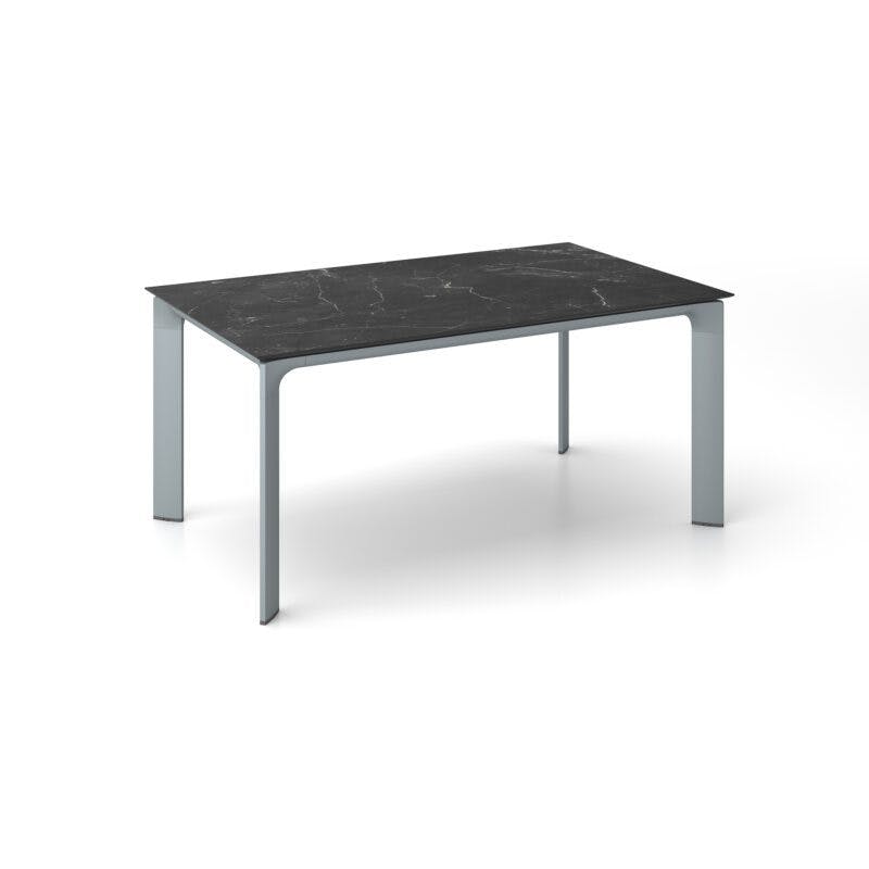 Kettler "Diamond" Tischsystem Gartentisch, Gestell Aluminium silber, Tischplatte HPL Marmor grau, 160x95 cm