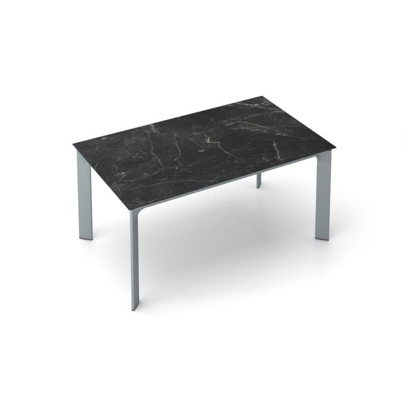Kettler "Diamond" Tischsystem Gartentisch, Gestell Aluminium silber, Tischplatte HPL Marmor grau, 160x95 cm