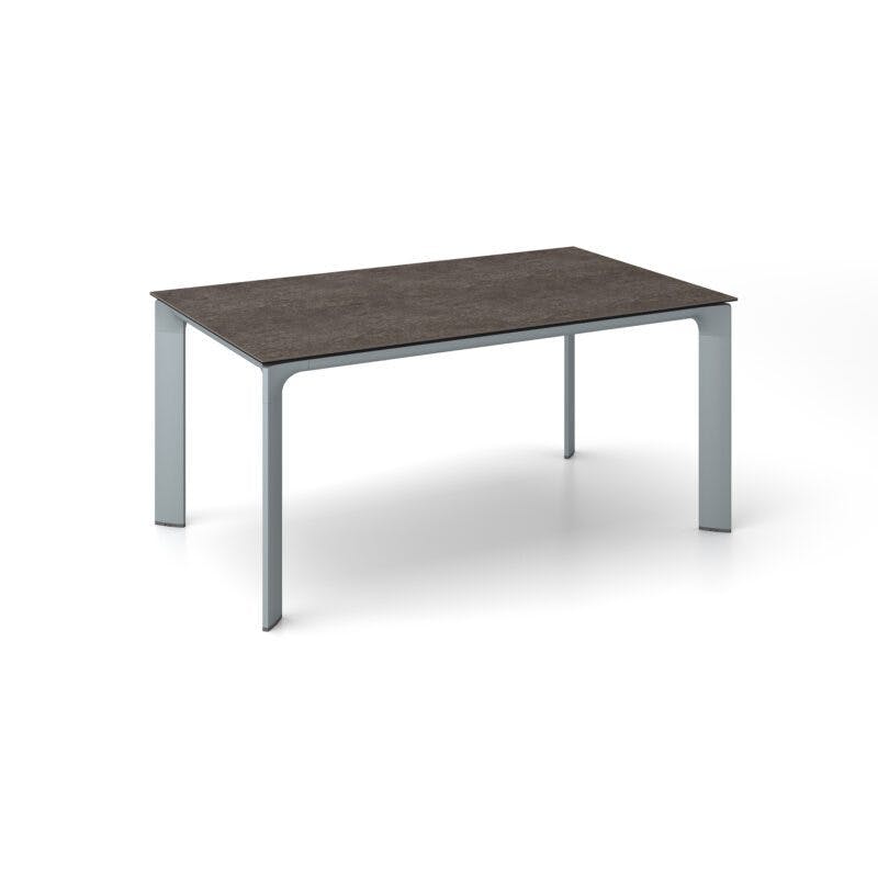 Kettler "Diamond" Tischsystem Gartentisch, Tischgestell Alu silber, Tischplatte Keramik grau-taupe, 160x95 cm