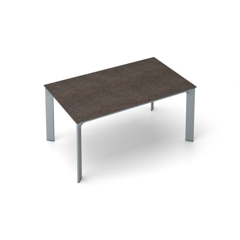 Kettler "Diamond" Tischsystem Gartentisch, Tischgestell Alu silber, Tischplatte Keramik grau-taupe, 160x95 cm