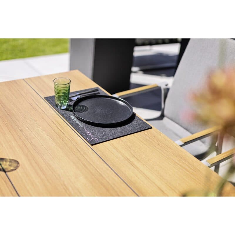 Kettler Tischplatte HPL, Dekor Teak-Optik mit Fräsung