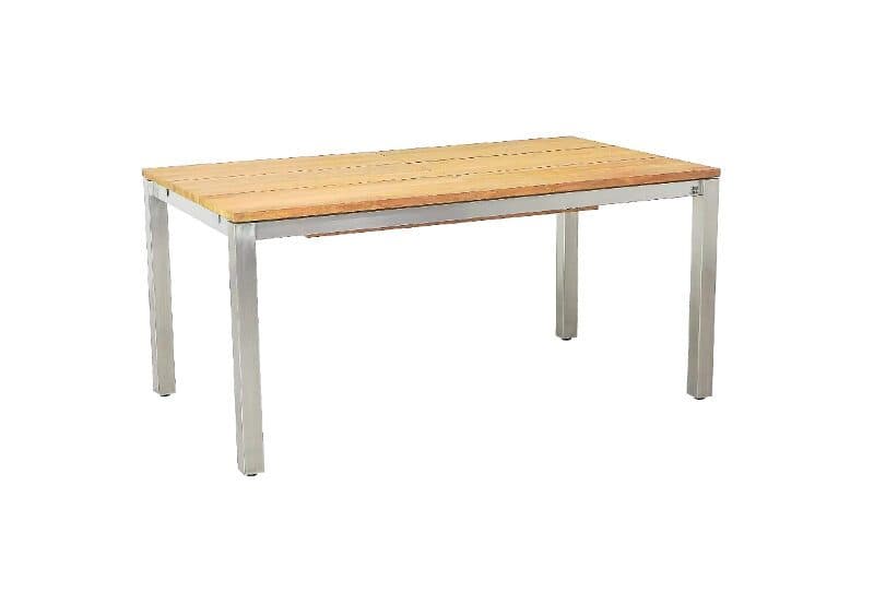 CASA DOMA "Varano" Ausziehtisch 160/260x90 cm, Gestell Edelstahl, Tischplatte Teak