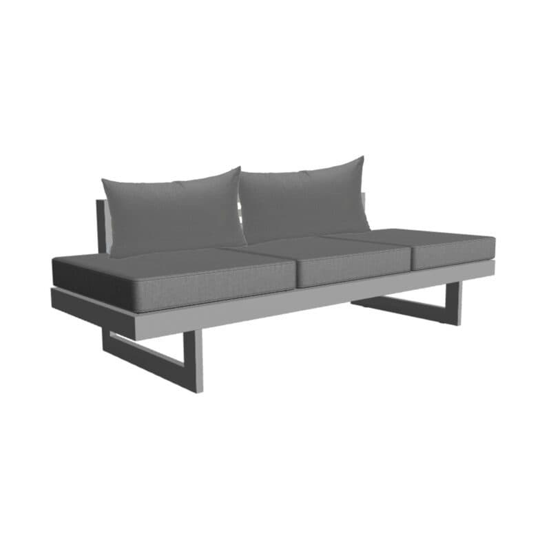 Stern "New Holly" Lounge/Liege, Gestell Aluminium graphit, Sitzfläche Textil silbergrau, Sitz- und Rückenkissen schiefergrau