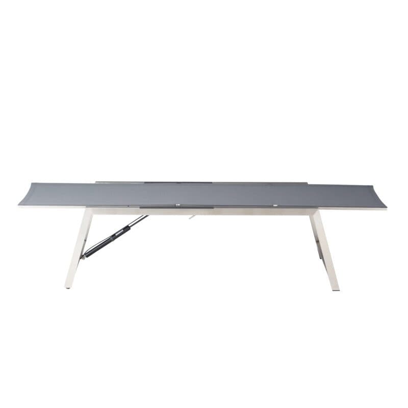 CASA DOMA "Mineo" Move Sonnenliege, Gestell Edelstahl gebürstet, Textilgewebe Sunproof® Sling schwarz/silber, Armlehnen Alu anthrazit