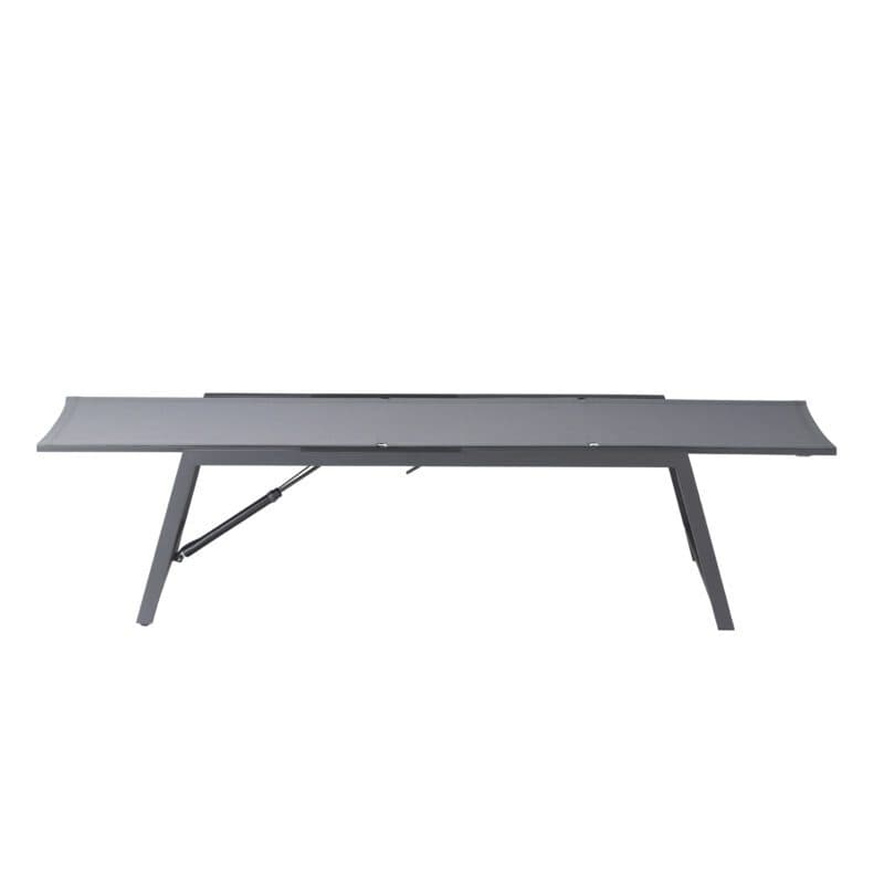 CASA DOMA "Mineo" Move Sonnenliege, Gestell Edelstahl anthrazit, Textilgewebe Sunproof® Sling schwarz/silber, Armlehnen Alu schwarz