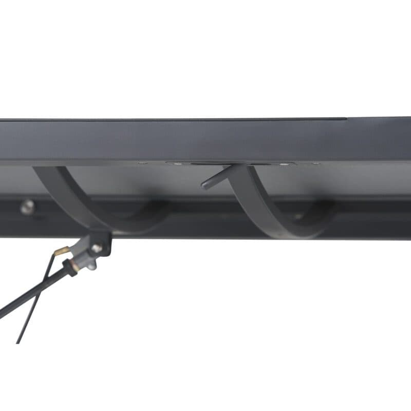 CASA DOMA "Mineo" Move Sonnenliege, Edelstahl anthrazit, Sunproof® Sling schwarz/silber, Armlehnen Alu schwarz, Hebel für Synchronverstellung