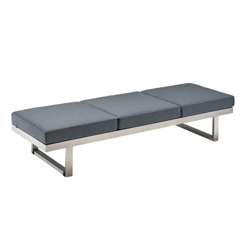 CASA DOMA "Aragona" Lounge 3-Sitzer, Höhe 33/43 cm, Gestell Edelstahl, Sitzkissen Tuvatextil® Panama grafito