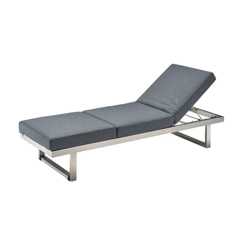 CASA DOMA "Aragona" Lounge 3-Sitzer, Höhe 33/43 cm, Gestell Edelstahl, Sitzkissen Tuvatextil® Panama grafito