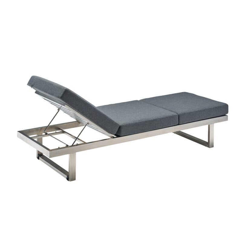CASA DOMA "Aragona" Lounge 3-Sitzer, Höhe 33/43 cm, Gestell Edelstahl, Sitzkissen Tuvatextil® Panama grafito