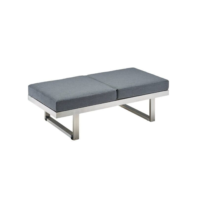 CASA DOMA "Aragona" Lounge 2-Sitzer, Höhe 33/43 cm, Gestell Edelstahl, Sitzkissen Tuvatextil® Panama grafito