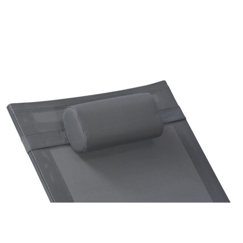 CASA DOMA Kopfpolster, Sunproof® Sling schwarz/silber, hier mit "Mineo" Move Gartenliege Edelstahl anthrazit