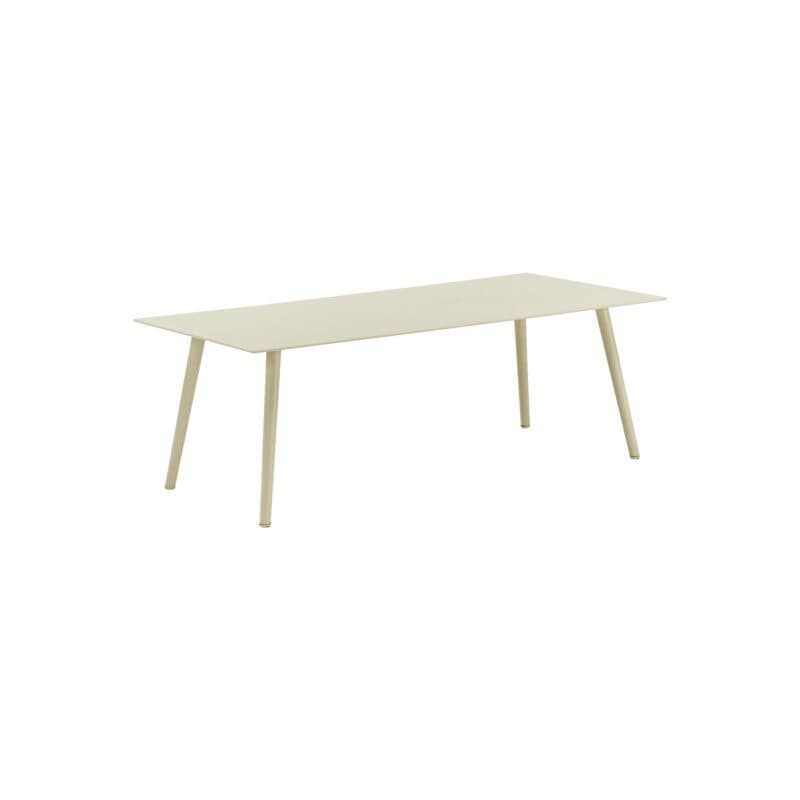 CASA DOMA "Arista" Loungetisch, 120x60 cm, Tischbeine konisch rund, Alu cream
