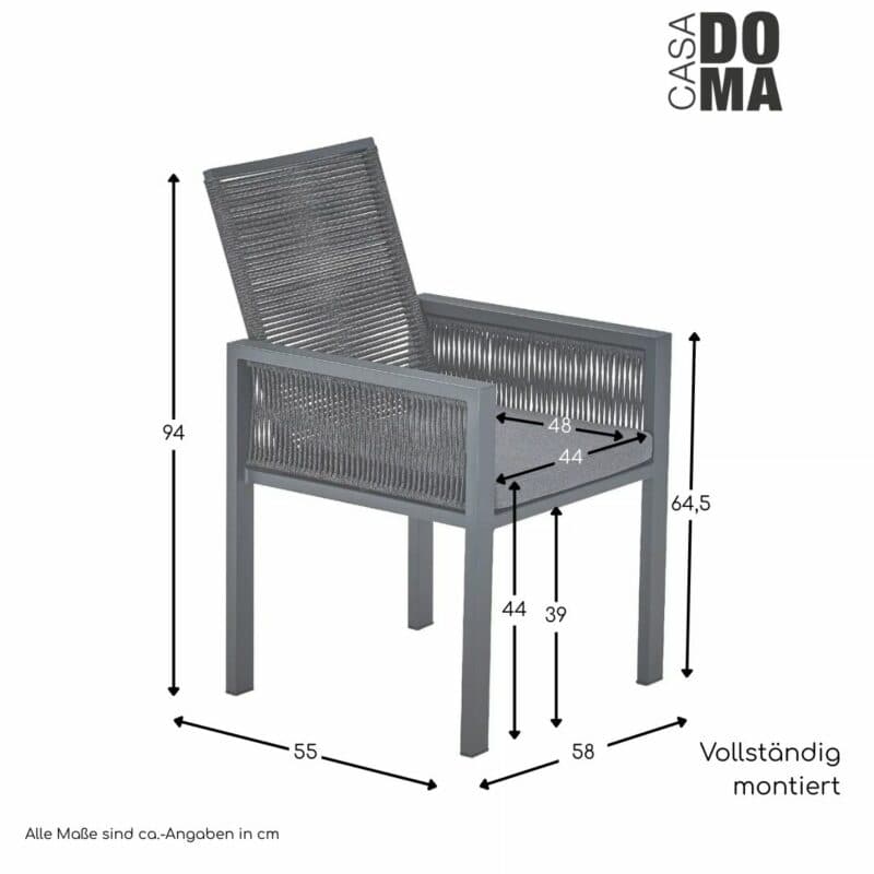 CASA DOMA "Carpino" Diningsessel, Maße in cm
